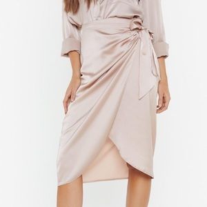 Nasty Gal Satin Midi Skirt